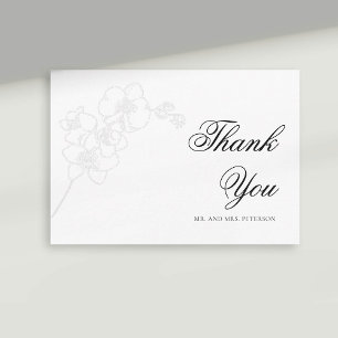 Faux Embossed Orchid Ink Elegant Wedding Thank You