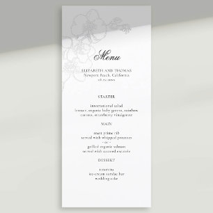 Faux Embossed Orchid Modern Classic Wedding Menu