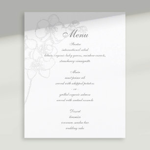 Faux Embossed Orchid Traditional Wedding Menu
