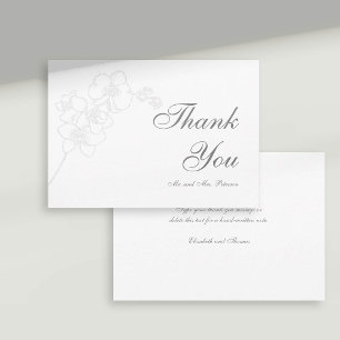 Faux Embossed Orchids Art Formal Wedding Thank You Card
