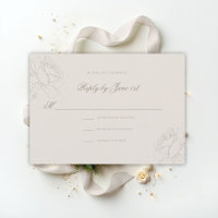Faux Embossed Roses Ecru Classic Wedding Response