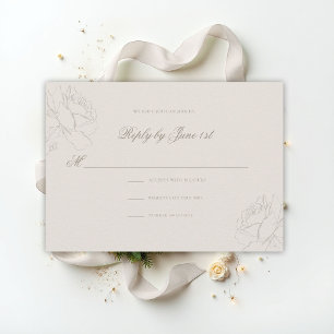 Faux Embossed Roses Ecru Classic Wedding Response