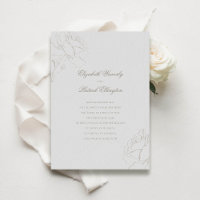 Faux Embossed Roses Ivory Modern Classic Wedding