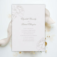 Faux Embossed Roses Pearl Modern Classic Wedding