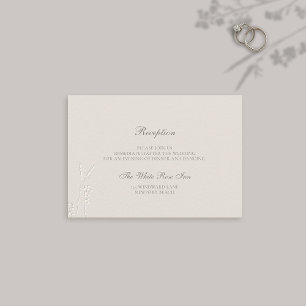 Faux Embossed Wildflower Classic Reception Wedding Enclosure Card