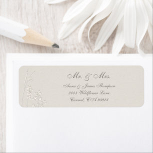Faux Embossed Wildflowers Formal Wedding Response Return Address Label