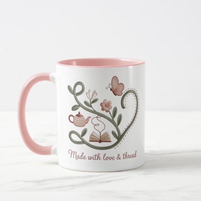 Faux-Embroidered Storytelling Mug  (Left)
