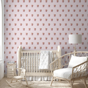 Faux Embroidery Pink Praying Angel Wallpaper