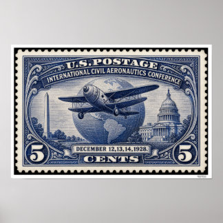 FAUX ERSATZ STAMP ILLUSTRATION POSTER
