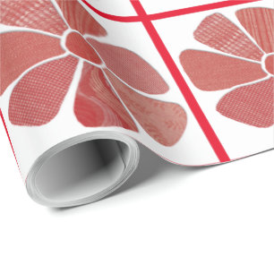 Faux Fabric Collage Mix and Match Colour Wrapping Paper