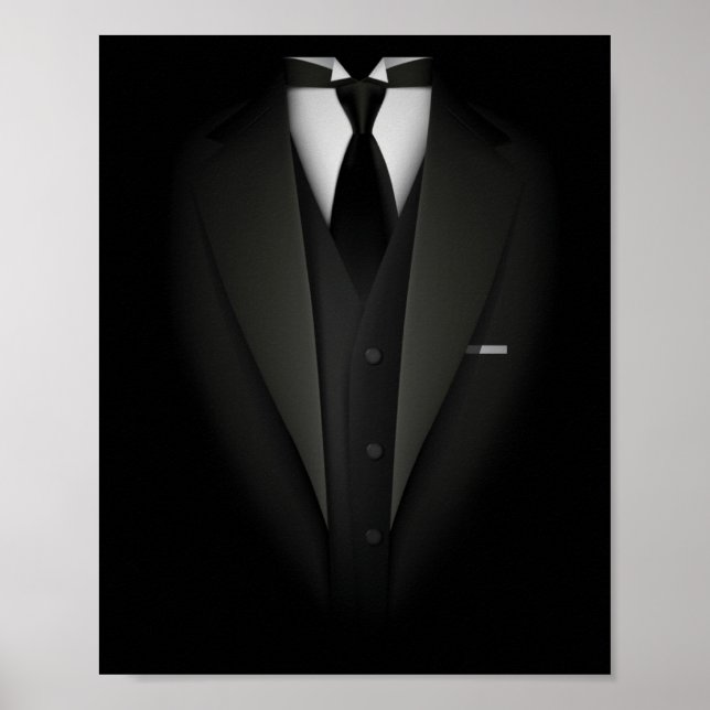 Faux Fake Tuxedo Suit top with Vest And tie Poster (Front)
