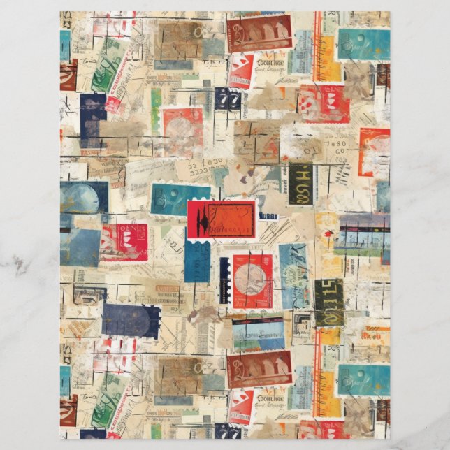 Faux Fantasy Postage Stamp Collage 3 (Back)