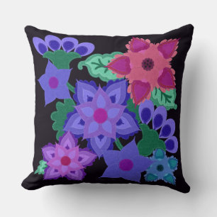 Faux Felt Boho Style Flowers with Stitching Cushion