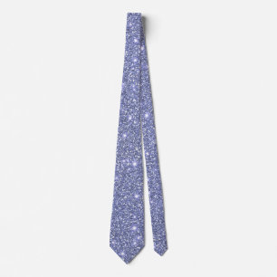 Faux Festive Elegant Blue Glitter Sparkles Tie