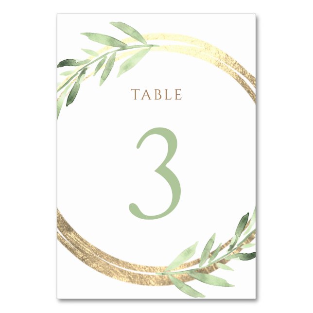  faux foil and green leaves Table Number 3 (Front)