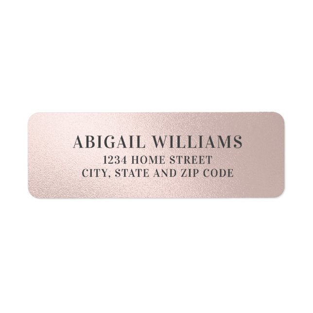 Faux Foil Blush Pink Return Address Label (Front)