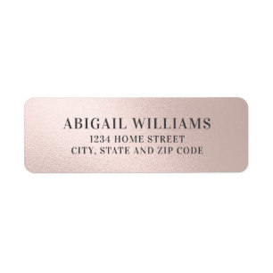 Faux Foil Blush Pink Return Address Return Address Label