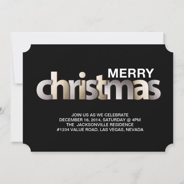faux foil christmas holiday party invitation (Front)
