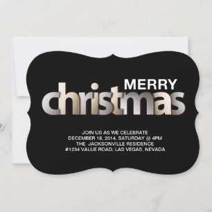 faux foil christmas holiday party invitation