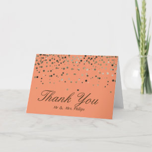 Faux Foil Confetti Elegant Sparkle Thank You Card