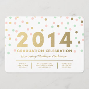 Faux Foil Confetti Graduation Invitation