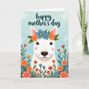 Faux Foil Dog Floral Card