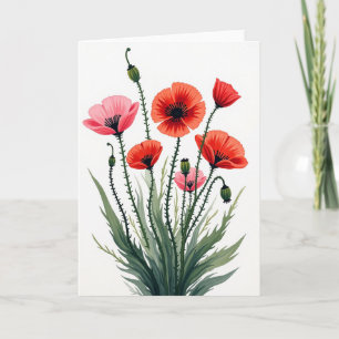 Faux Foil Floral Art Card