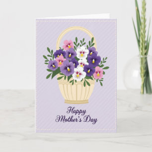 Faux Foil Floral Basket Card