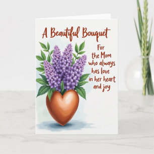 Faux Foil Floral Mom Card