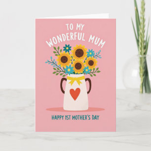 Faux Foil Floral Pitcher Card