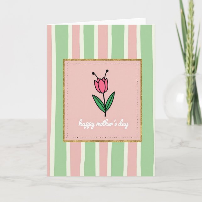 Faux Foil Flower Greeting Card (Front)