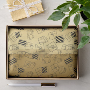 Faux foil Gold and Black Gift  Tissue Paper