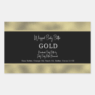 Faux Foil Gold Bath Branding Packaging Rectangular Sticker