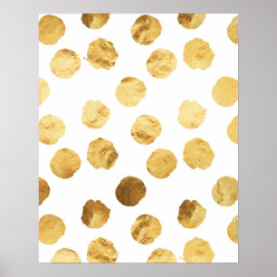Faux Foil Gold Dots Pattern Background Dot Texture Poster