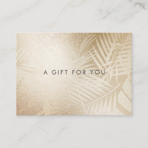 faux foil gold tropical gift certificate