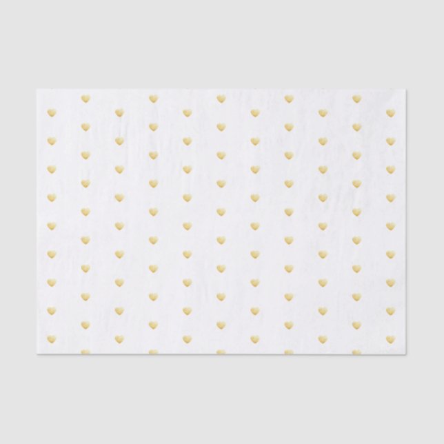 Faux Foil Heart Pattern on White Tissue Paper (Front)