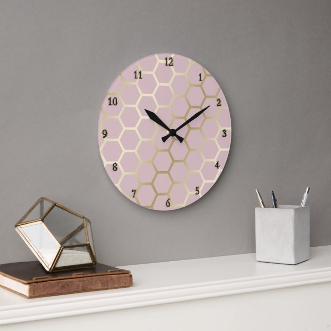 faux foil  honeycomb large clock (Office)