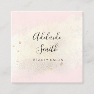 FAUX foil on pink watercolor Square Business Card