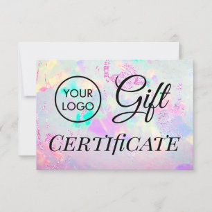 faux foil opal gift certificate