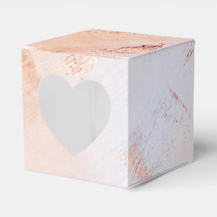 Faux Foil Rose Gold and Serenity Paint Texture Favour Box