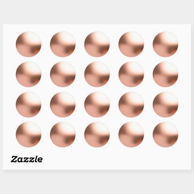 Faux Foil Rose Gold Blank Template Classic Round Sticker (Sheet)