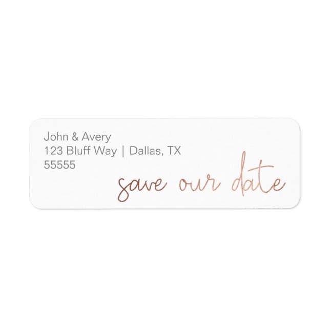 Faux Foil Save the Date | Address Labels (Front)