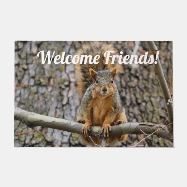 Faux fox squirrel doormat (Front)