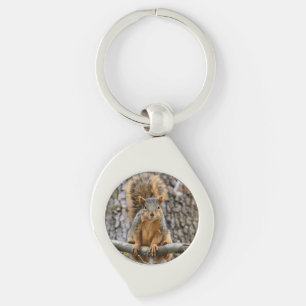 Faux fox squirrel key ring