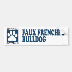 Faux Frenchbo Bulldog Blue Bumper Sticker