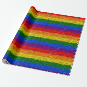 Faux Fur Rainbow Wrapping Paper