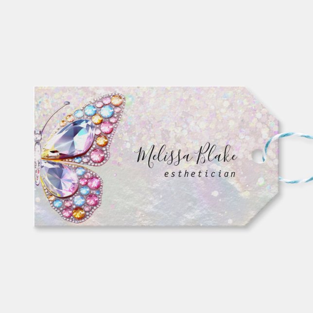 faux gems butterfly  gift tags (Front (Horizontal))