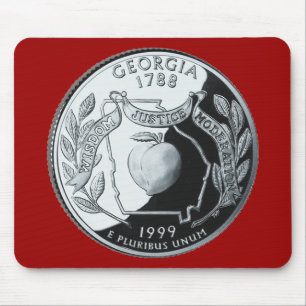 Faux Georgia State Quarter Mouse Pad