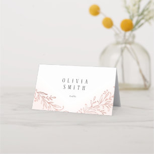 Faux Gilded rose gold botanical elegant wedding Place Card