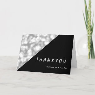 Faux glamourous modern elegant plain thank you card